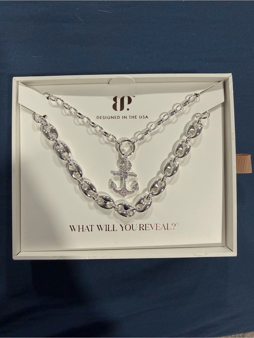 BP. Silver Anchor Pendant Layered Necklace - BP.